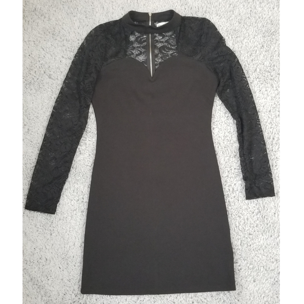 Almost Famous Black Lace Sleeve Dress